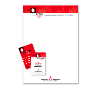 Bay Fire letterhead and business cards