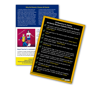 2 sided leaflet to promote the school